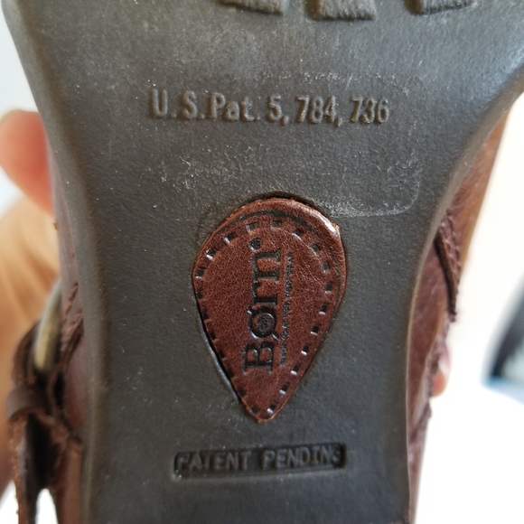 Born Camryn Cinnamon Brown Leather Block Heel "Moto" Style Ankle Boots Size 8 - Picture 5 of 5